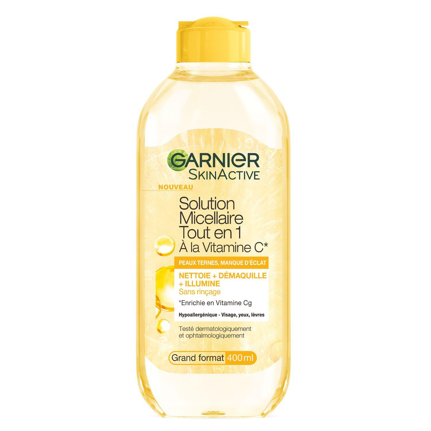 Eau micellaire Vitamine C Eclat Nettoie et Démaquille et Illumine Skin Active GARNIER thumbnail