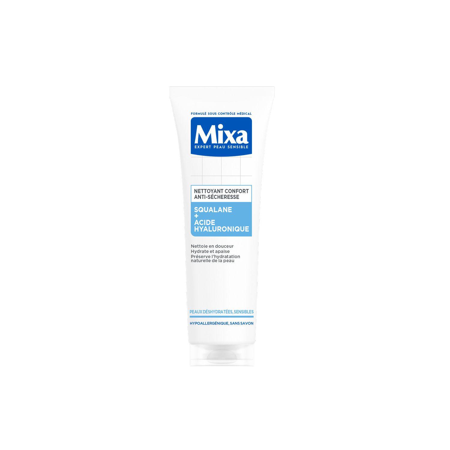 Nettoyant Visage Peau Déshydratée Sensible Confort Anti-sècheresse Nettoie Hydrate Apaise Squalane Acide Hyaluronique MIXA thumbnail