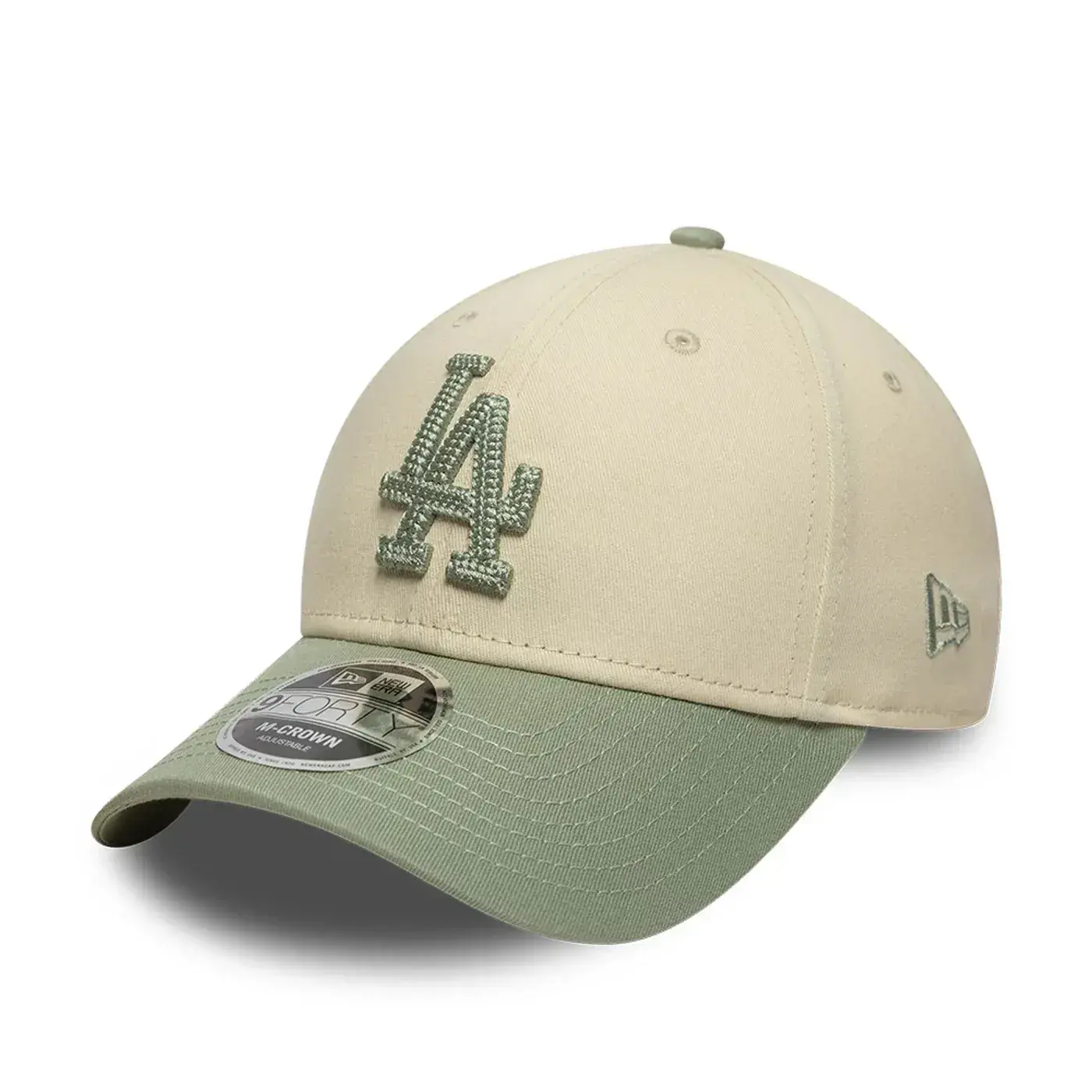 Casquette New Era 9FORTY M-Crown Side Script – LA Dodgers – Cream / Pastel Green thumbnail