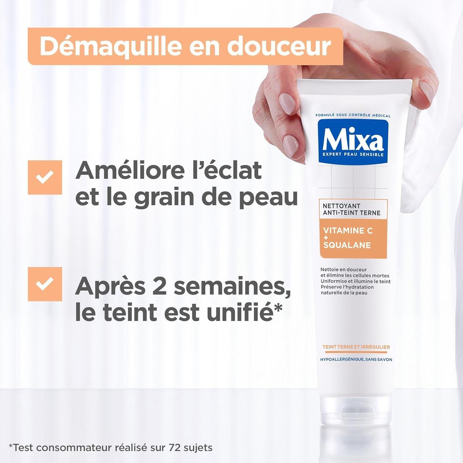 Mixa – Gel Nettoyant Anti-Terne Vitamine C & Squalane 150ml thumbnail