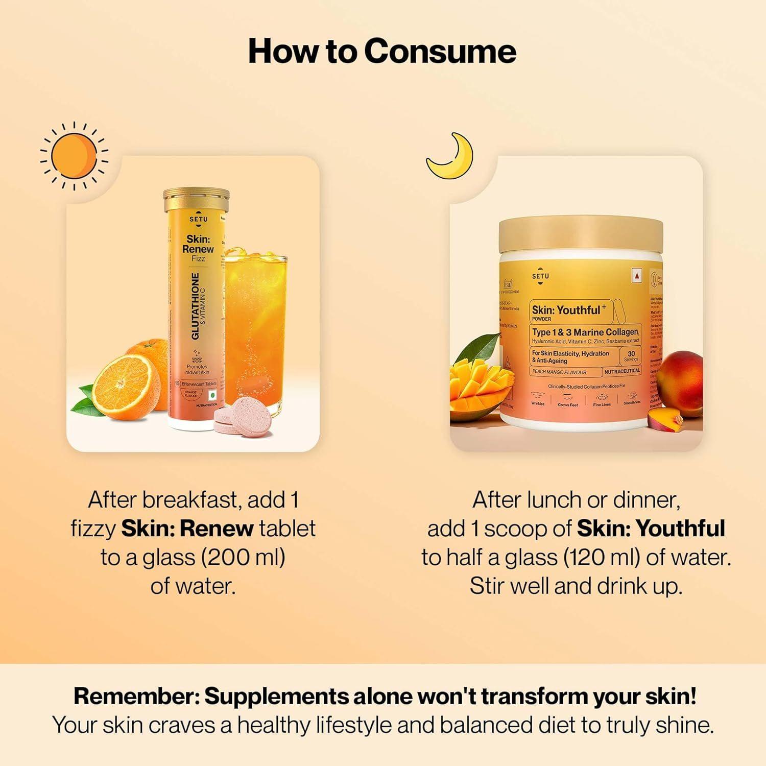 SETU Skin Renew Glutathione Fizz & Poudre de Collagène  thumbnail