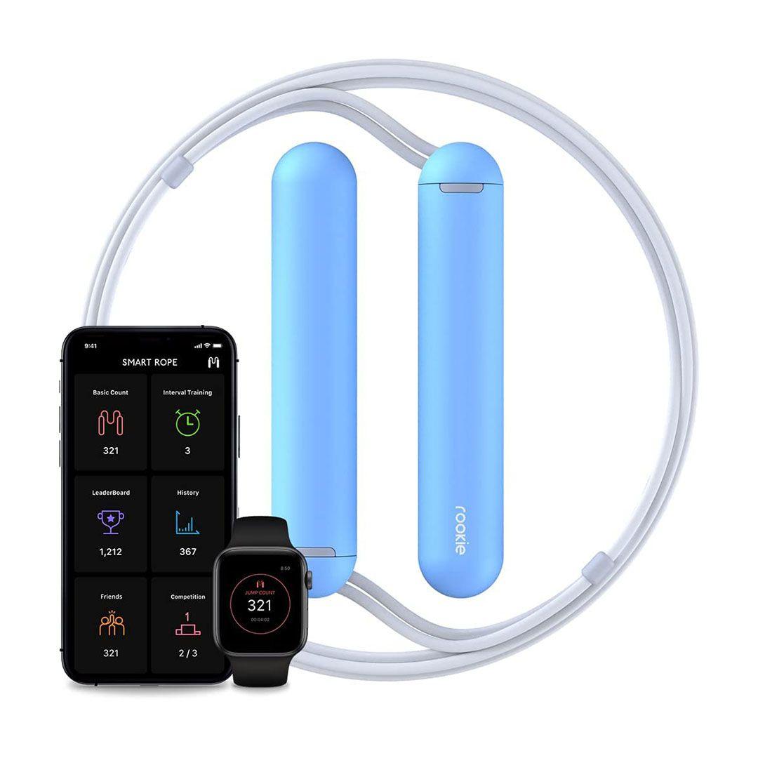 Corde à sauter Smart avec LED (bleu)