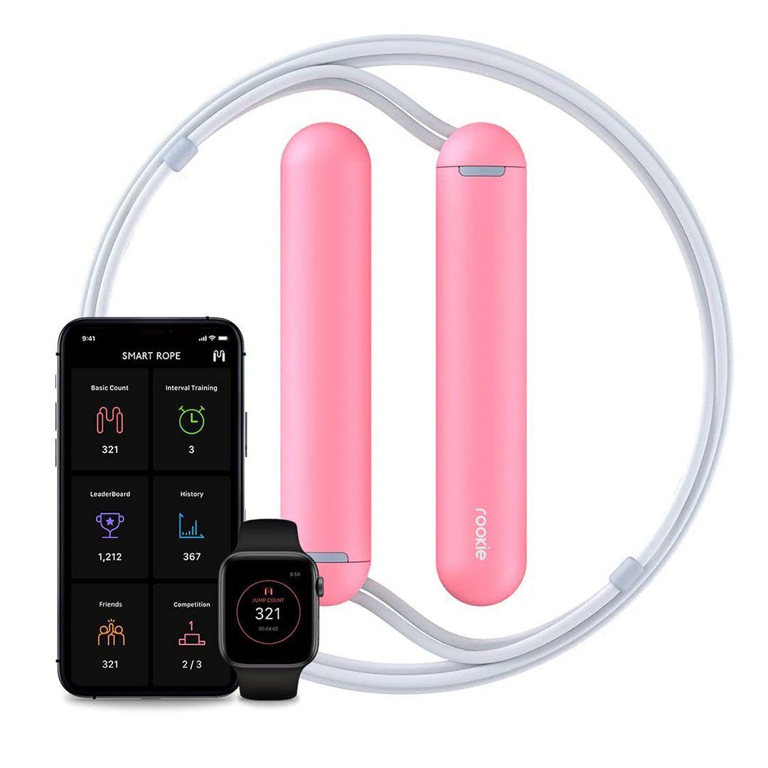 Corde à sauter Smart avec LED (rose)