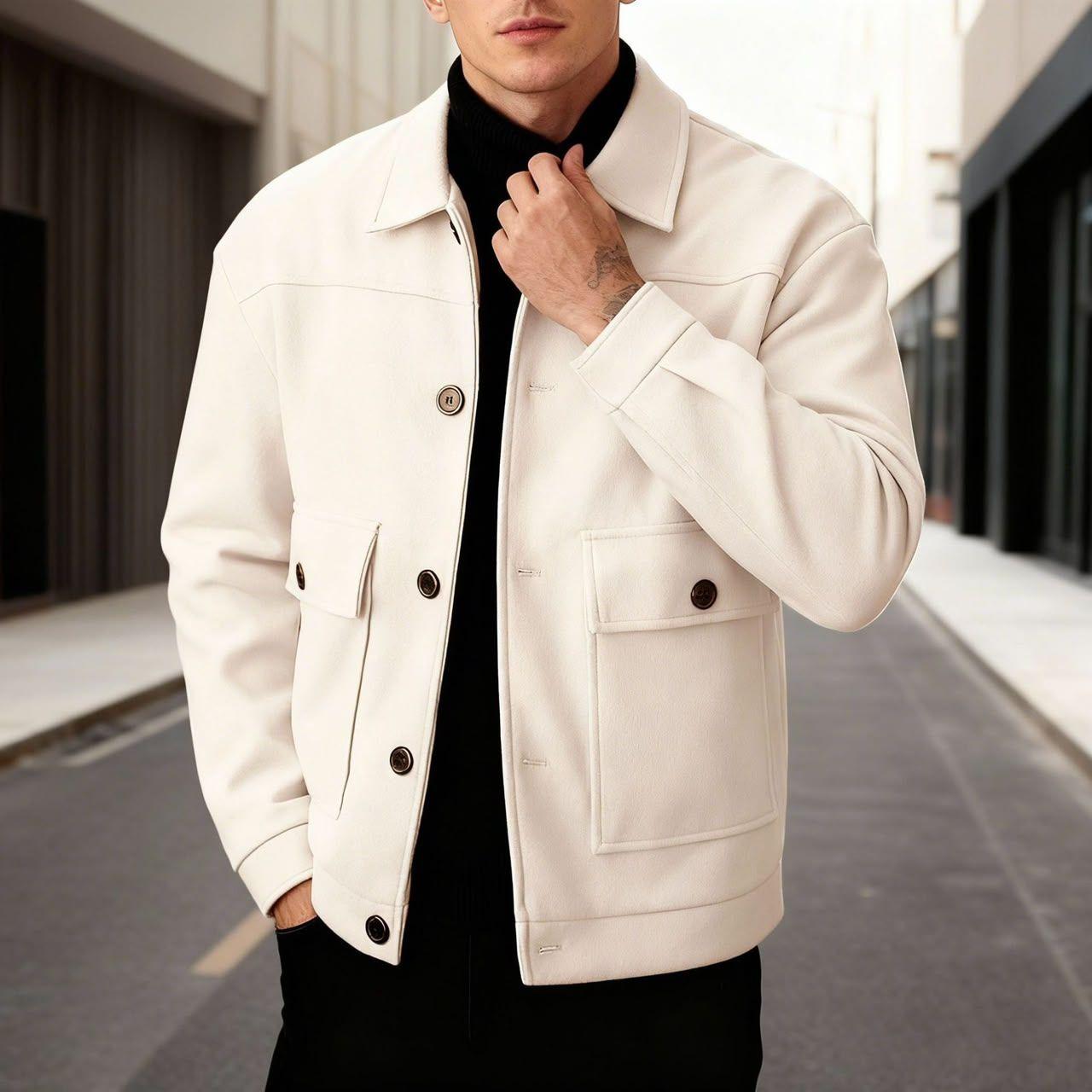 Veste casual pour homme en tissu doux thumbnail
