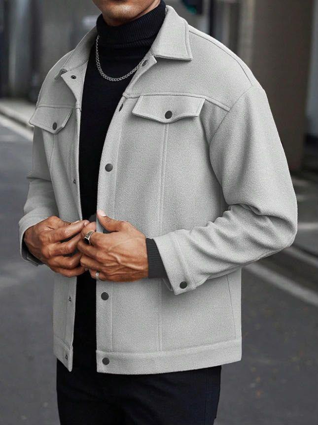 Veste casual pour homme en tissu doux thumbnail