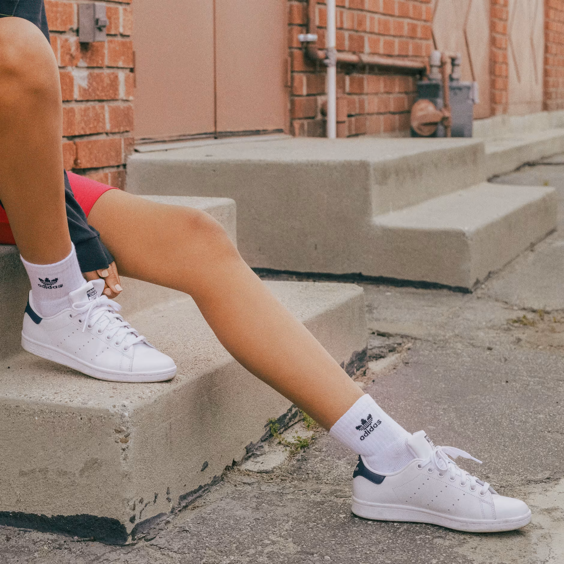 Adidas Stan Smith - Core white / Dark Blue thumbnail