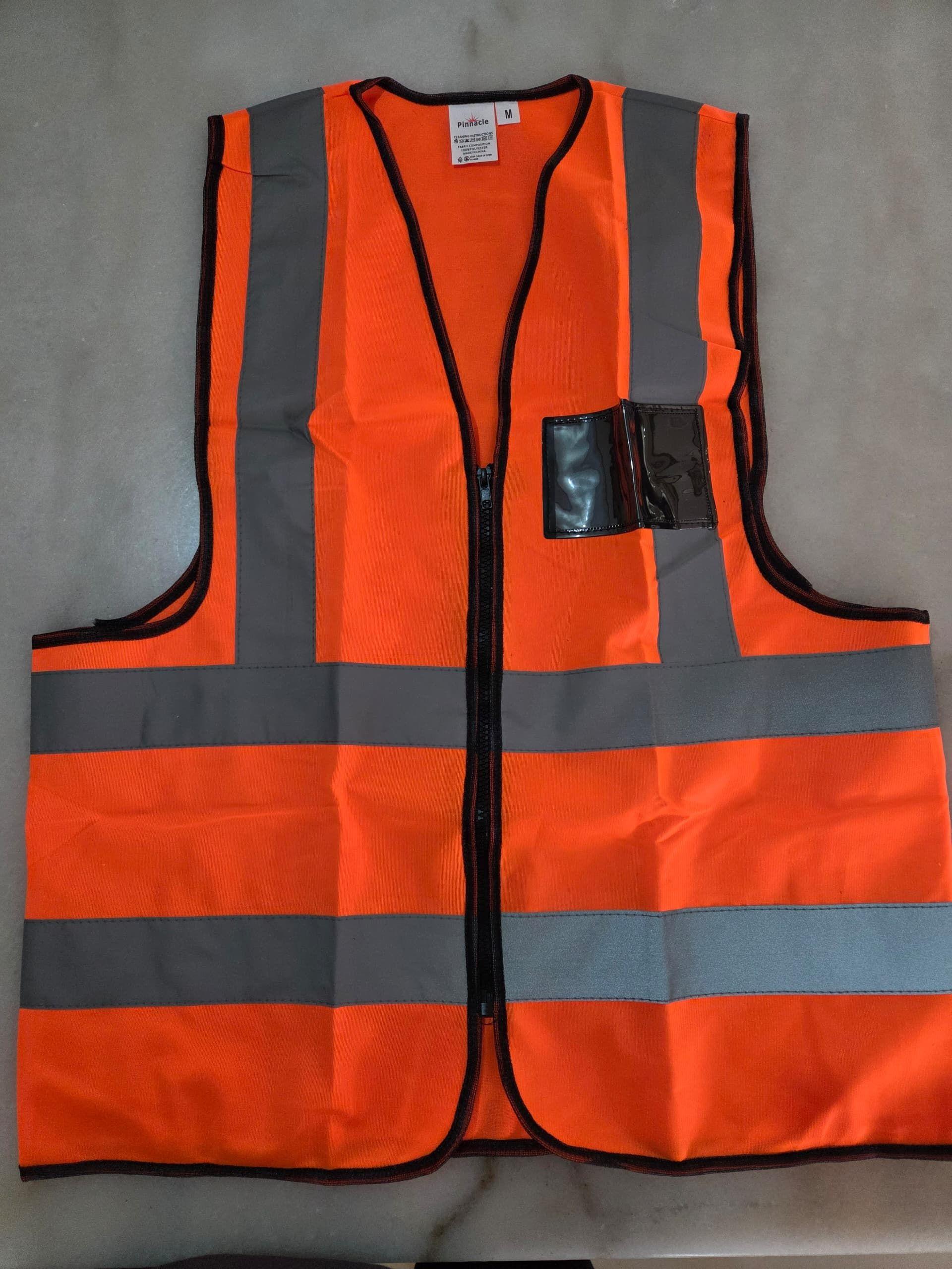 Gilet de Sécurité Reflectif Pinnacle Orange avec Velcro – Tissu Mesh