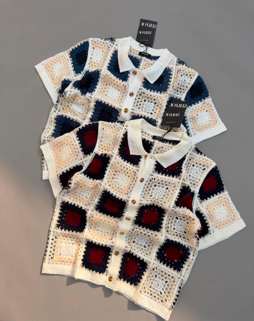 T-Shirt Homme en Maille Crochet thumbnail