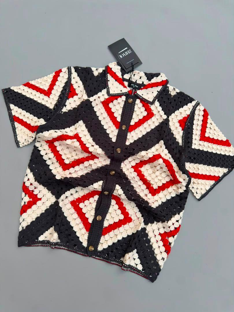 T-Shirt Homme en Maille Crochet thumbnail