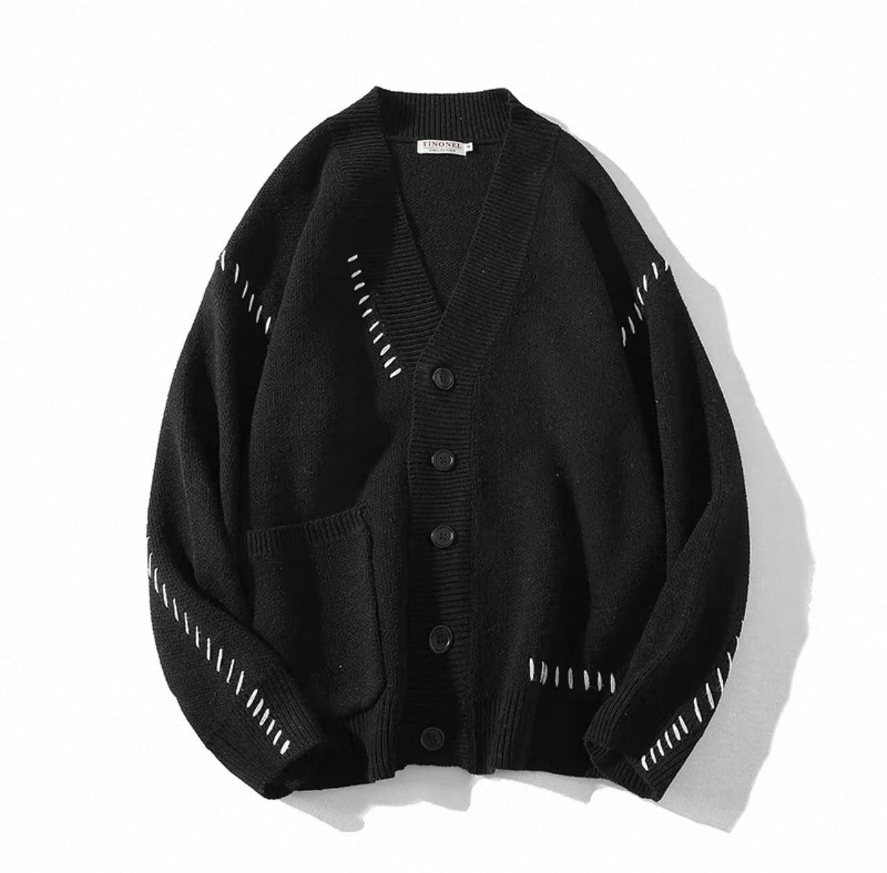 Cardigan Homme à Surpiqûres Contrastées thumbnail