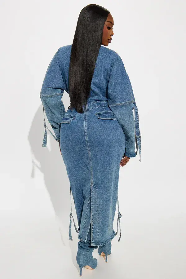 Robe Midi en Jean Erin – Denim – Fashion Nova