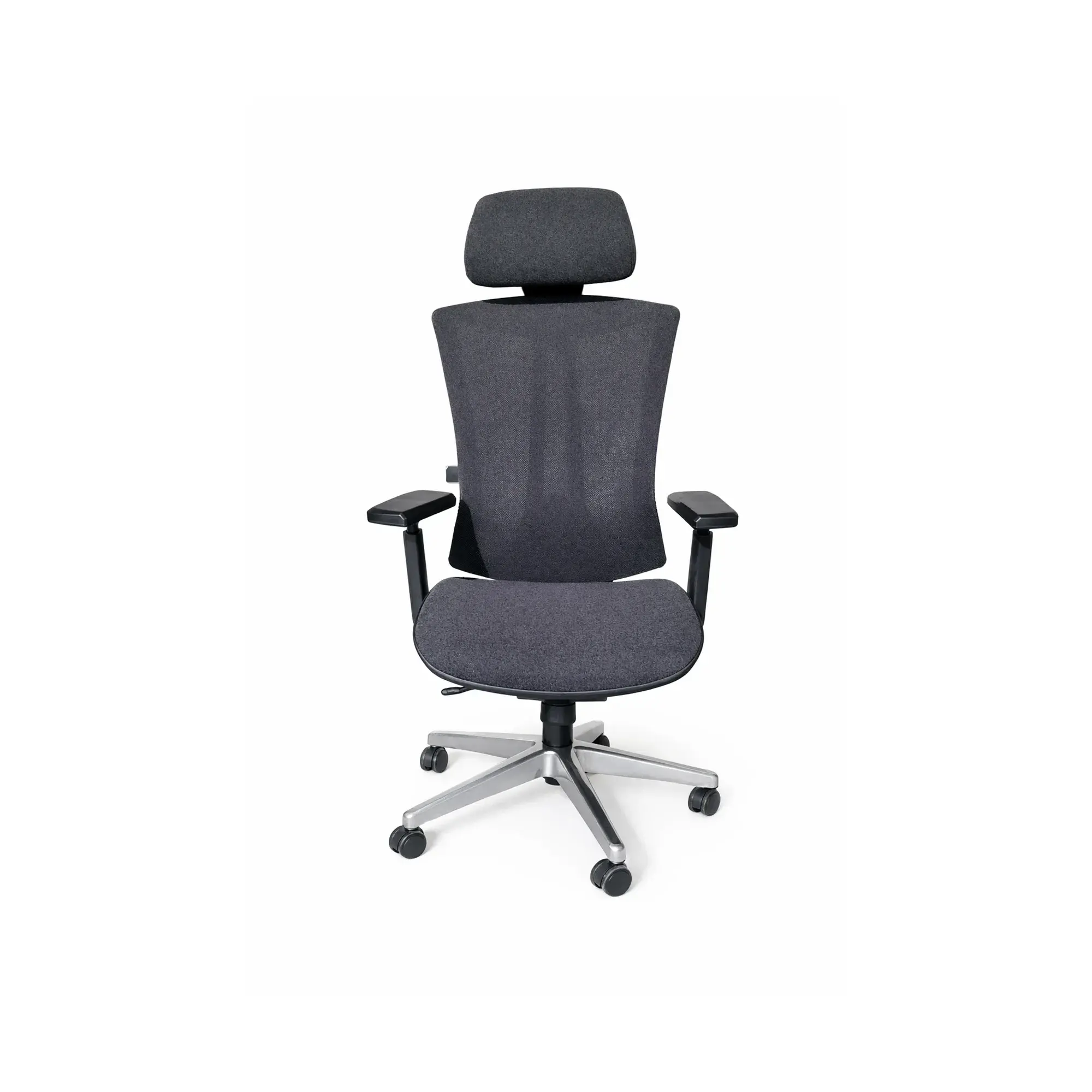 Chaise de bureau exécutive dossier haut en tissu HT-9002A - Noir