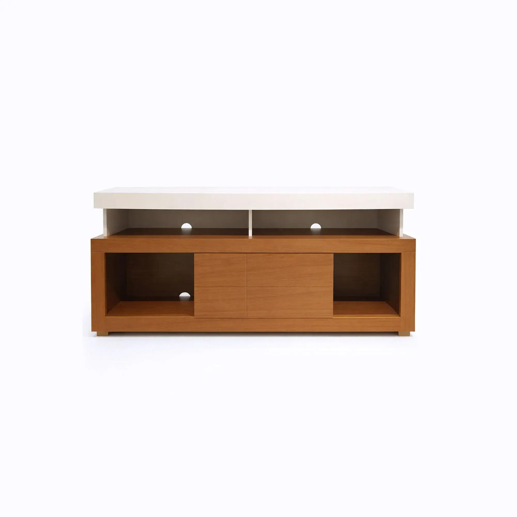 Meuble TV en bois Verano 1362x667x400 mm - Blanc cassé / freijó