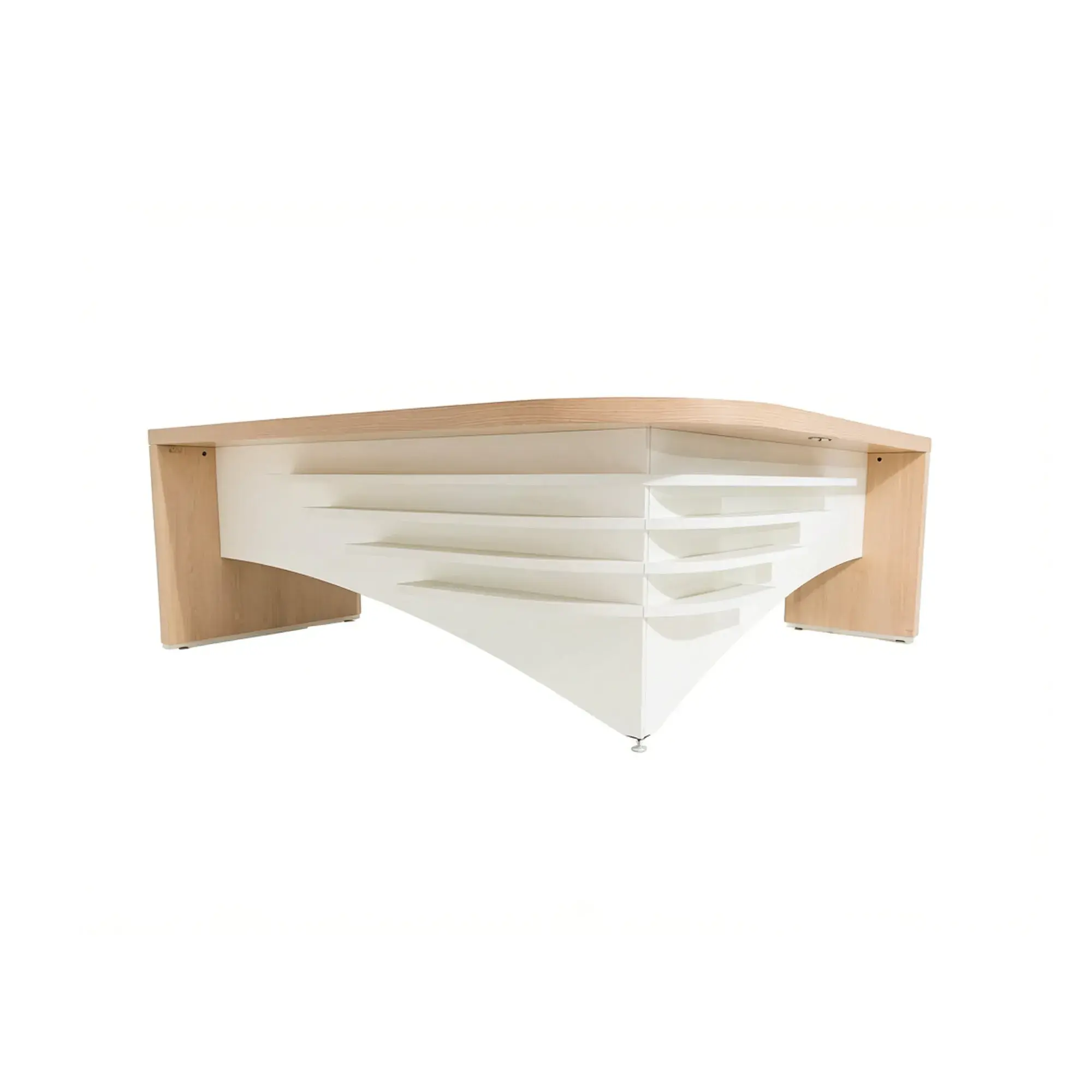 Bureau de direction 2000x1800x750 mm - Chêne clair / blanc