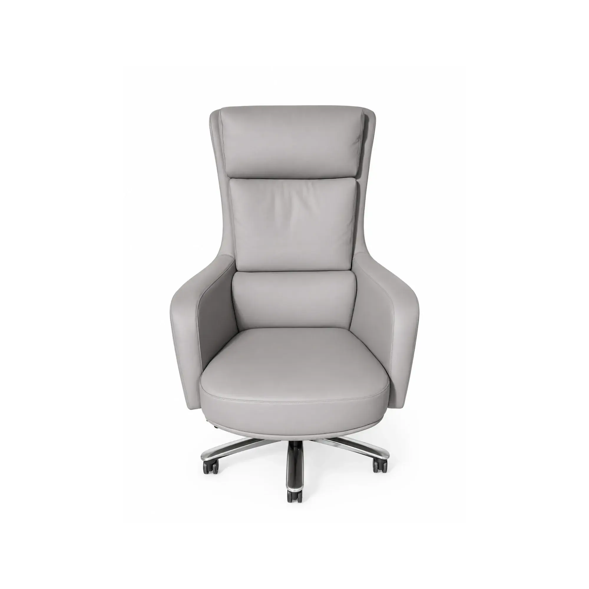 Fauteuil de direction dossier haut en cuir K635B - Gris foncé
