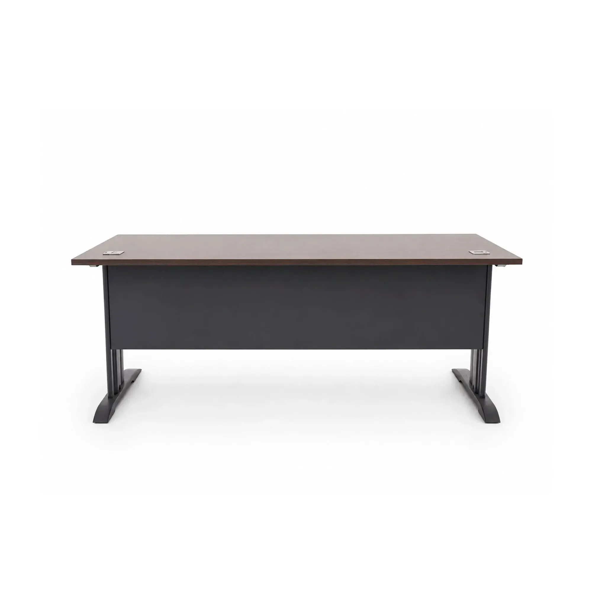 Bureau 3 tiroirs 180x75x75 cm - Wengé / noir