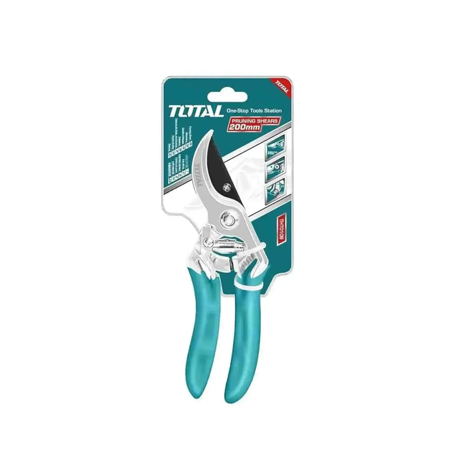 Sécateur Total 20 cm lames acier carbone THT0109
