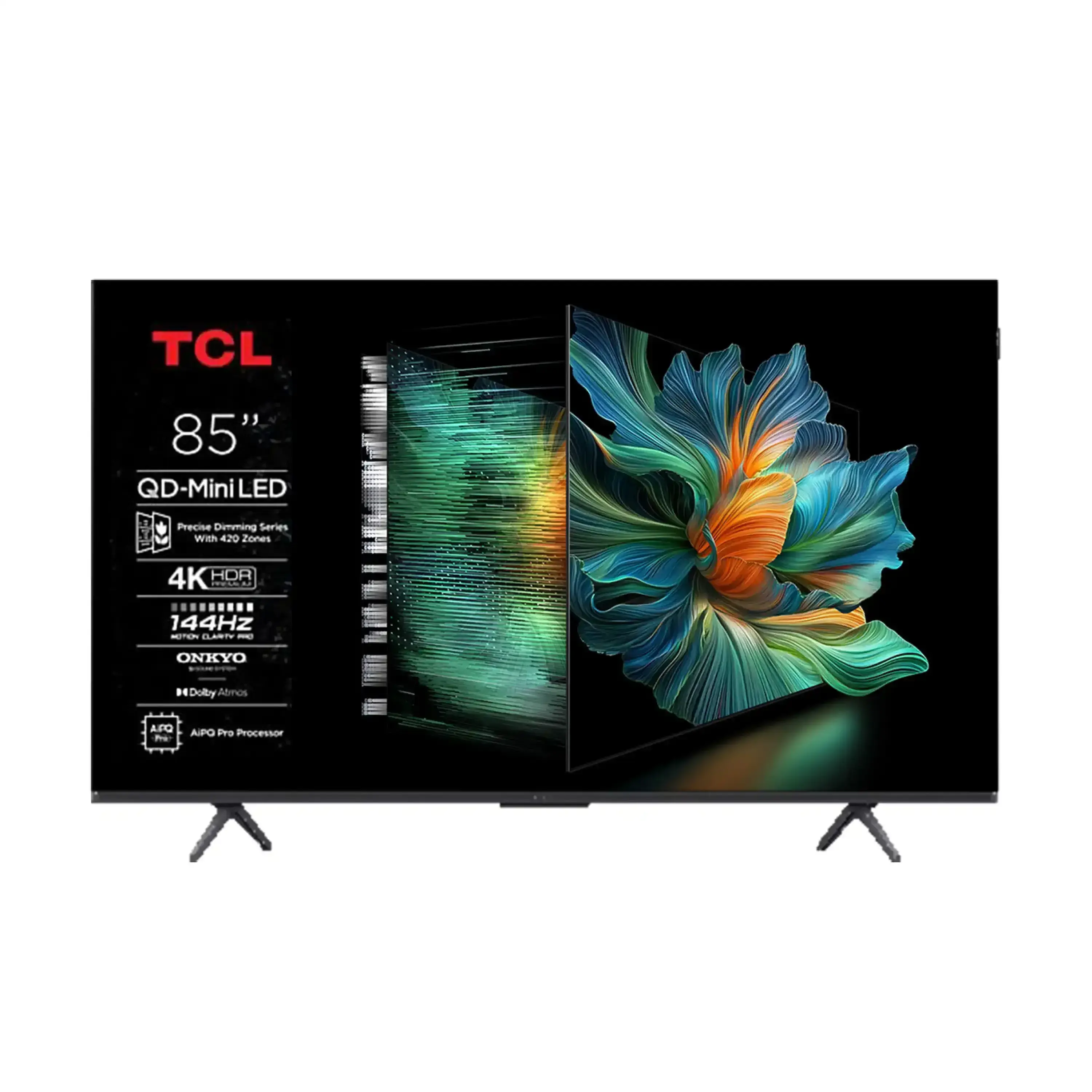 Smart TV TCL 85 pouces QD-Mini LED 4K 85C6K - 144 Hz, Onkyo