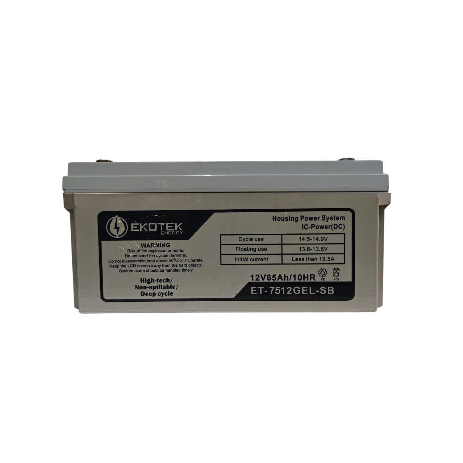 Batterie gel Ekotek 75Ah 12V ET-7512GEL - Cyclage et floating