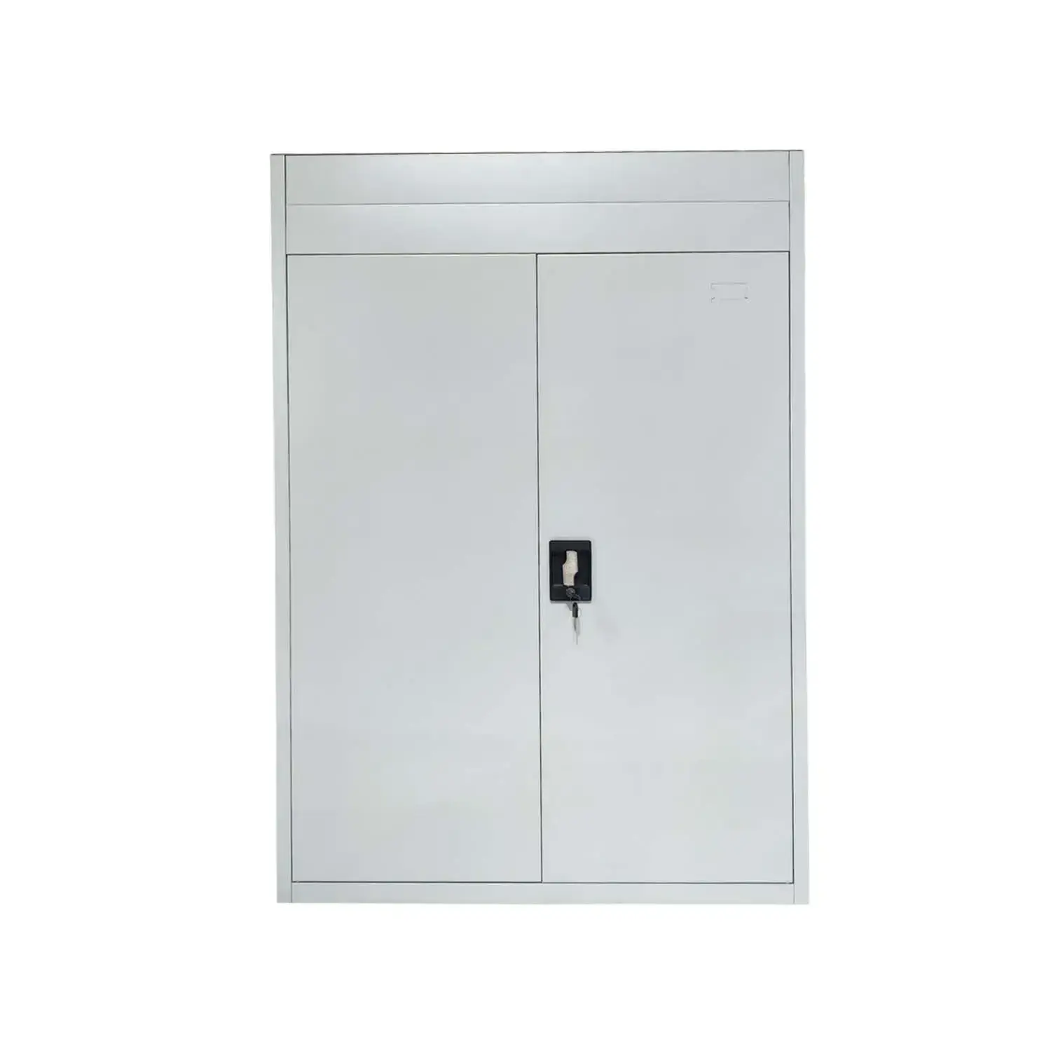 Armoire métallique 2 portes avec niche plante et 2 étagères - 90x40x130 cm