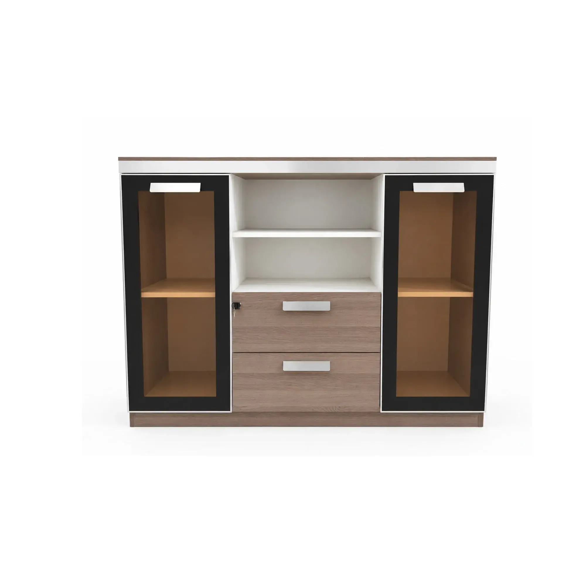 Armoire de classement en bois 2 portes + tiroir 120x40x90 cm