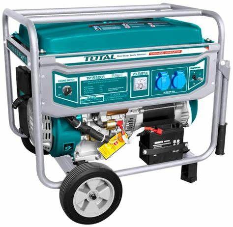 Groupe électrogène essence Total TP155001 5,5 kW - Démarrage électrique, roues
