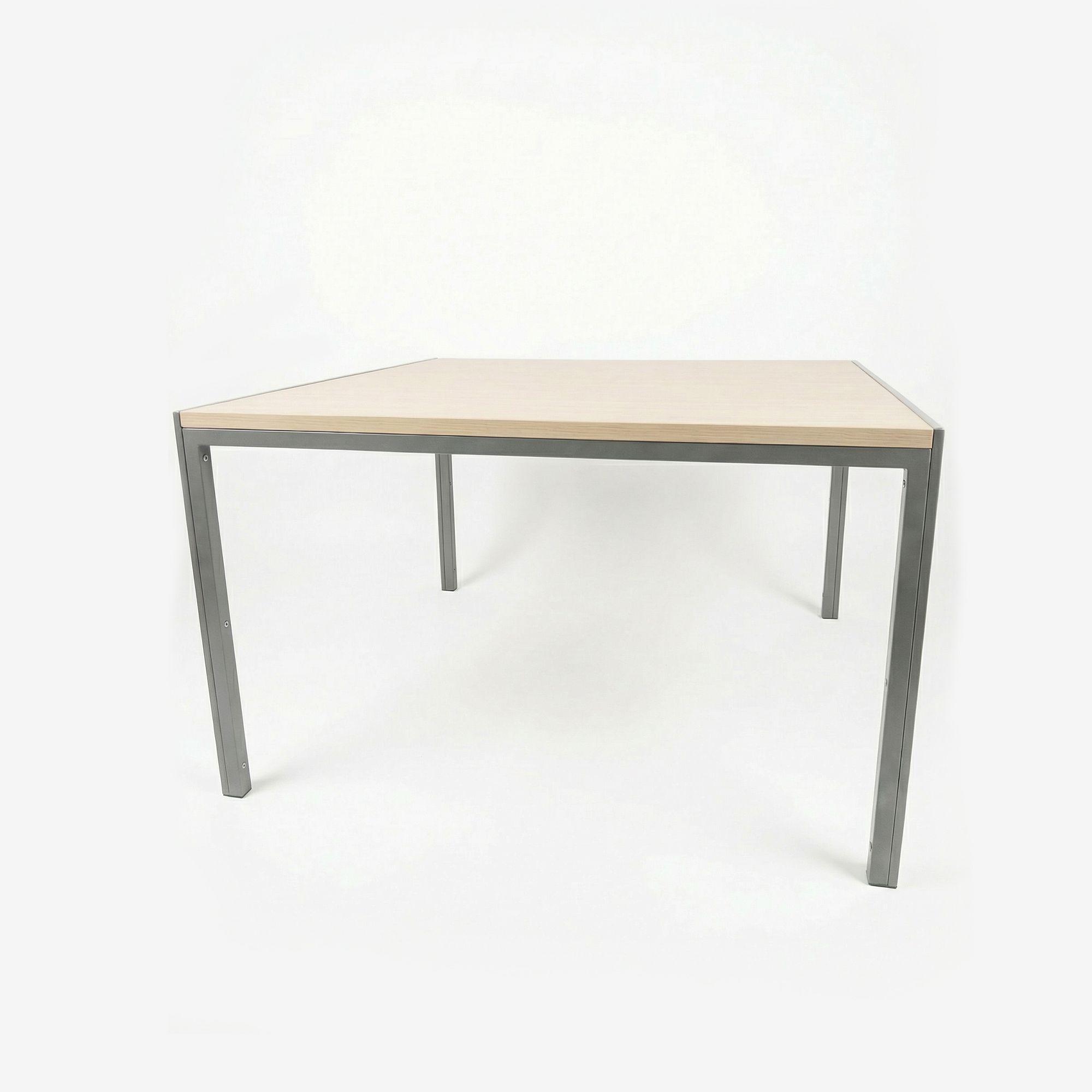 Table de réunion rectangulaire 123x120x75 cm - Noyer américain / gris foncé