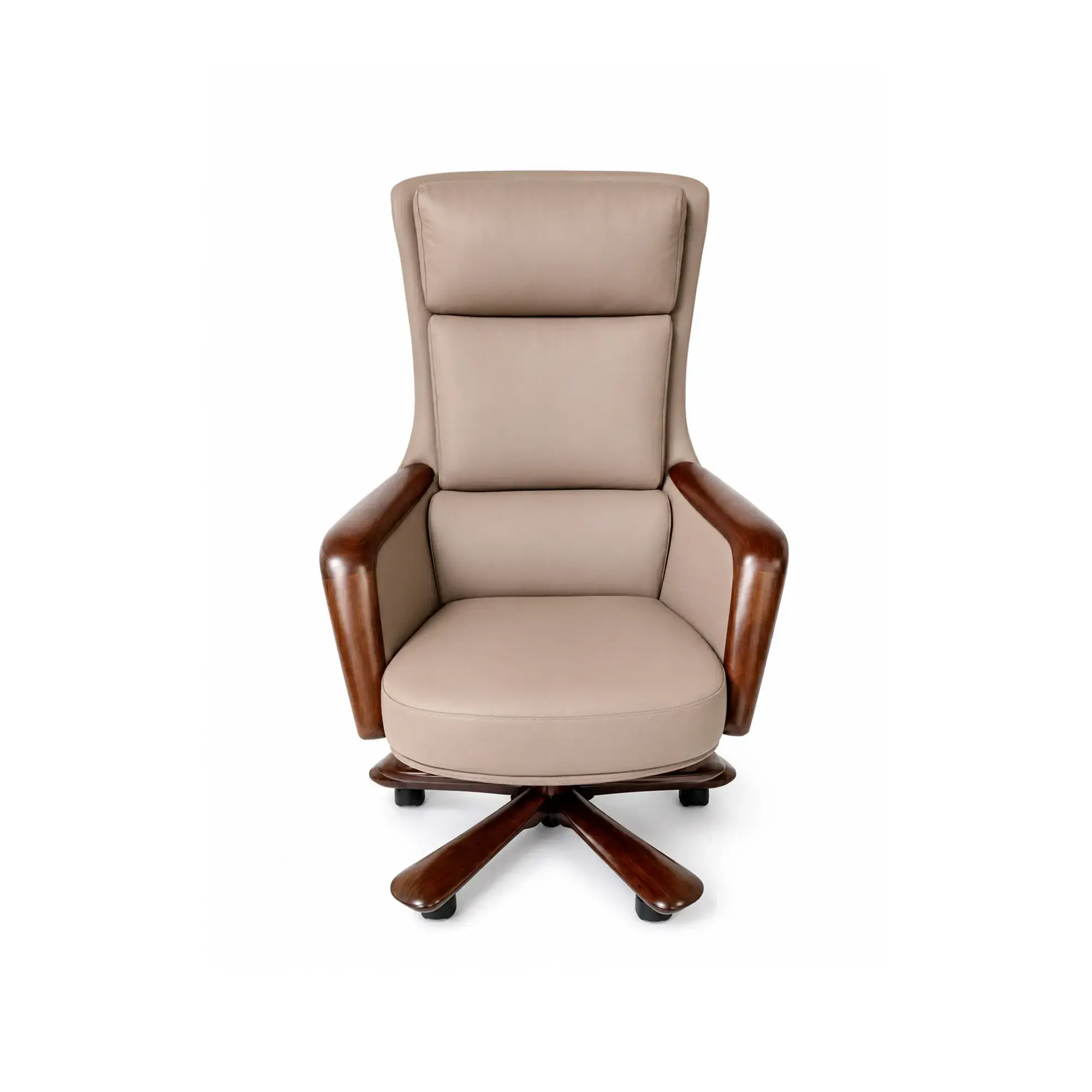 Fauteuil de direction dossier haut en cuir B623 - Marron foncé