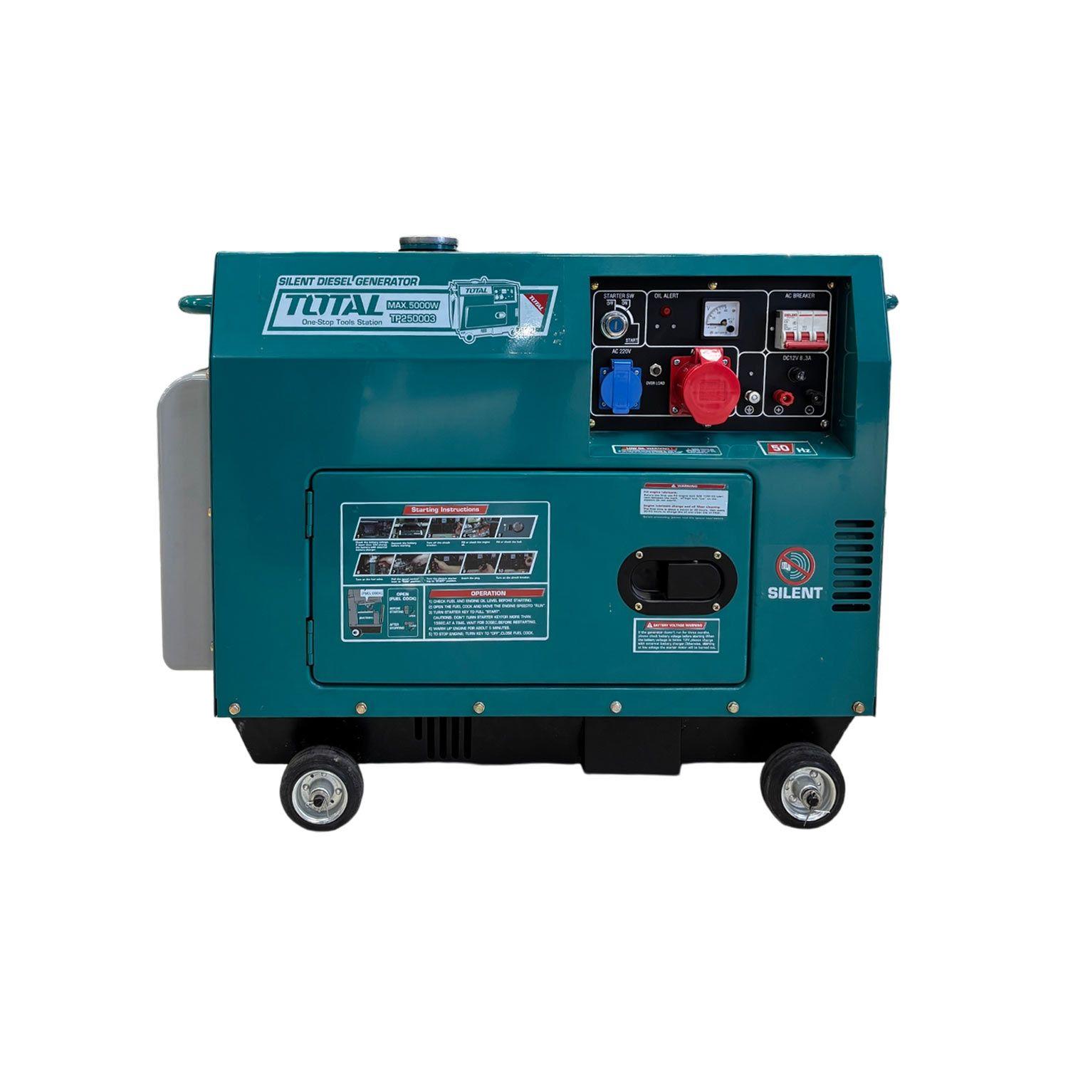 Groupe électrogène diesel Total TP250003 5 kW triphasé insonorisé - Démarrage électrique