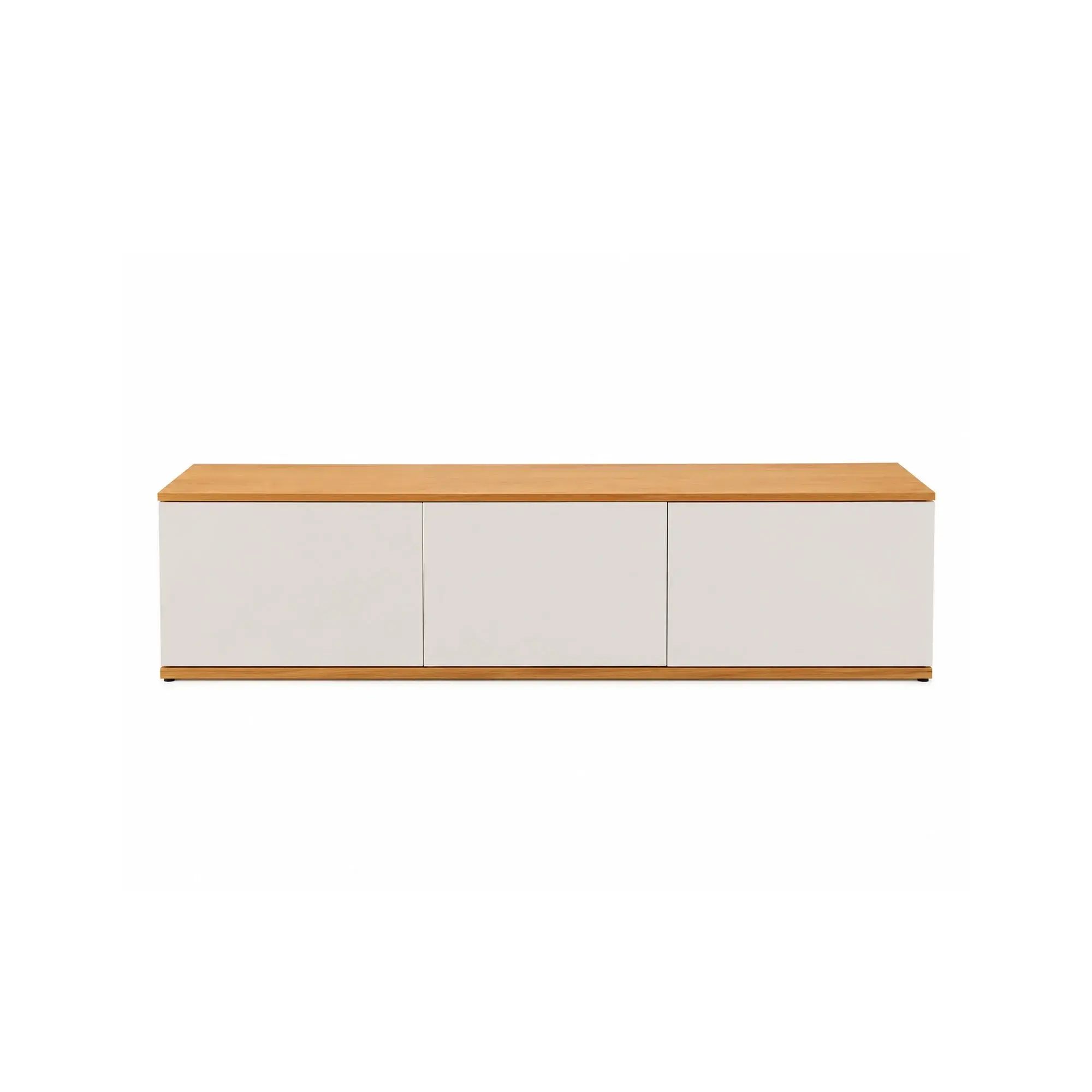 Meuble TV en bois 1,80 m - Blanc cassé