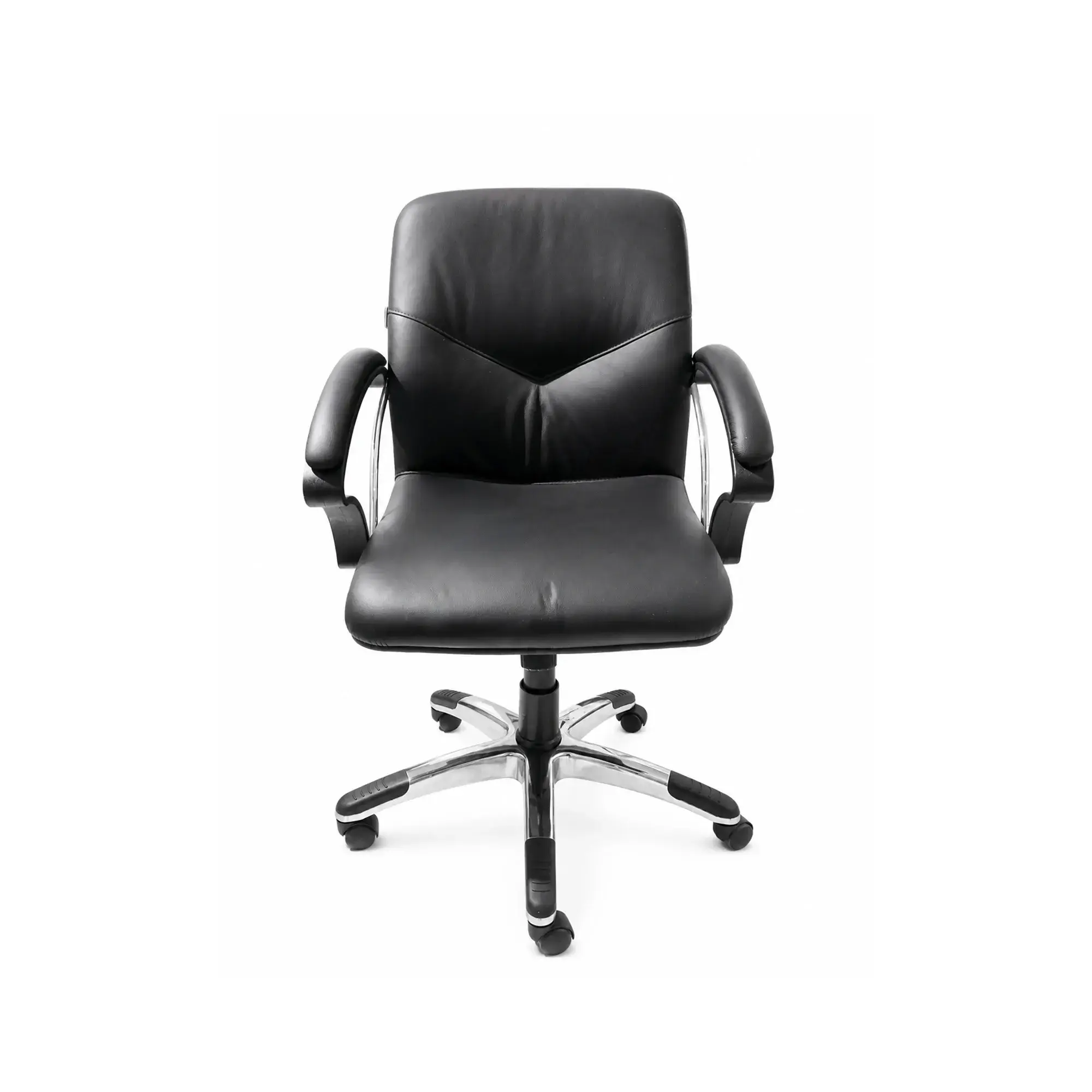 Chaise de bureau exécutive dossier haut en cuir ML8 - Noir
