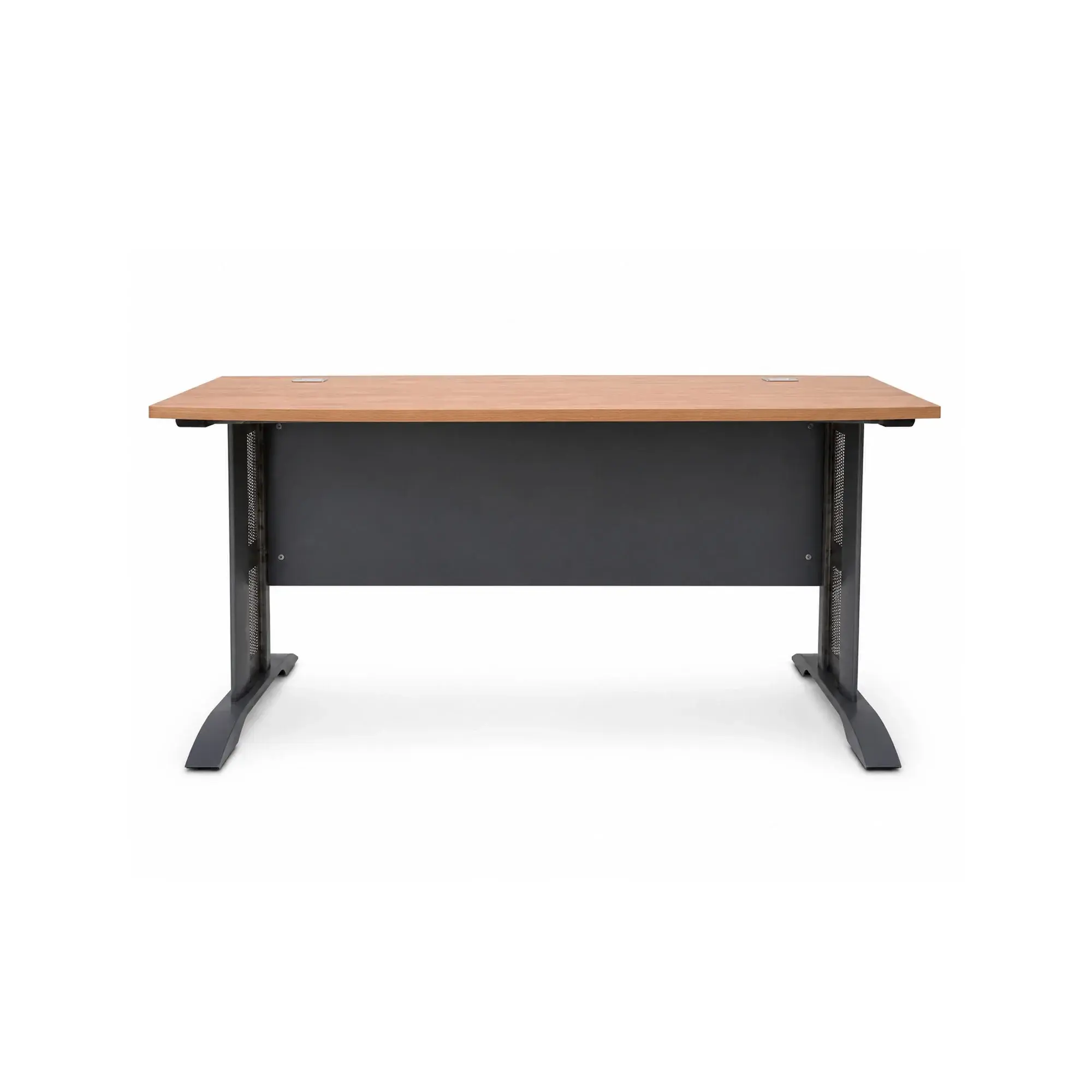 Bureau 3 tiroirs 140x75x75 cm - Chêne camel / gris foncé