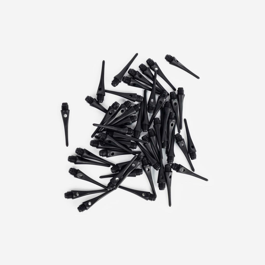 50 pointes de flechettes plastiques (soft tip) noir