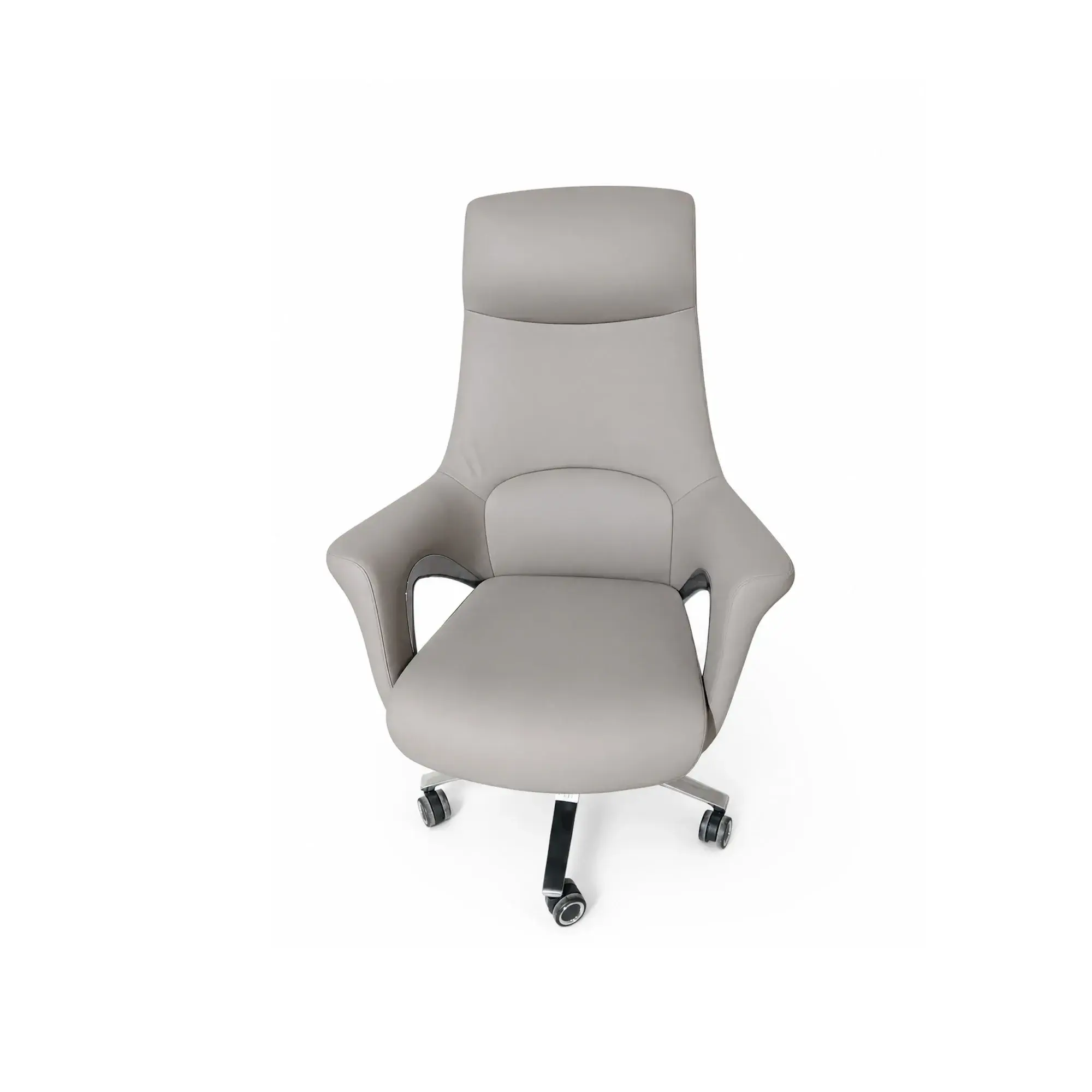 Chaise de bureau exécutive dossier haut en cuir K636B - Gris foncé