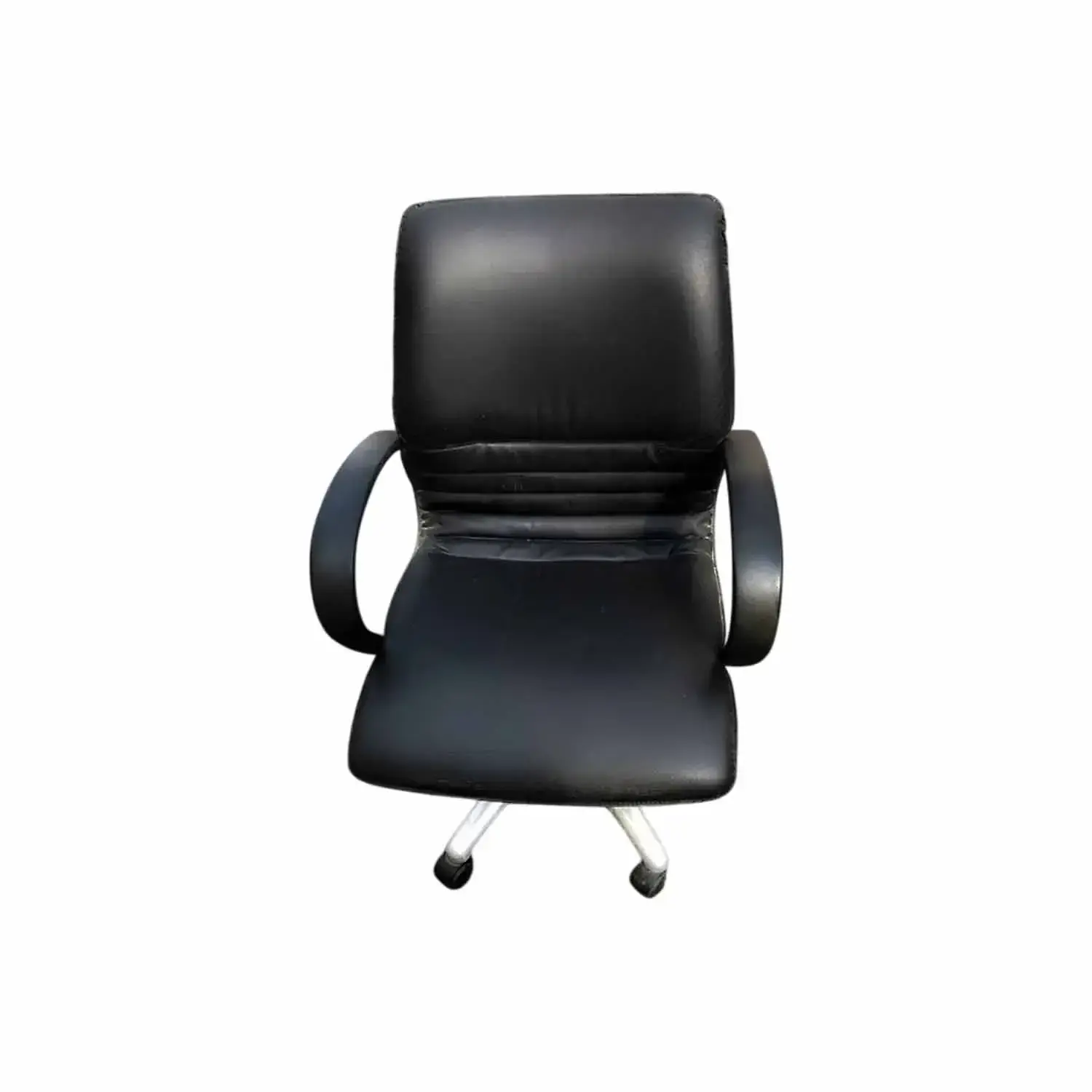 Chaise de bureau Safari SF303 dossier bas en PVC - Noir