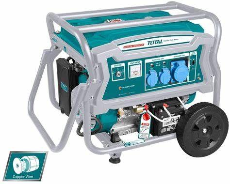 Groupe électrogène essence Total TP165006 6,5 kW - Démarrage électrique, roues