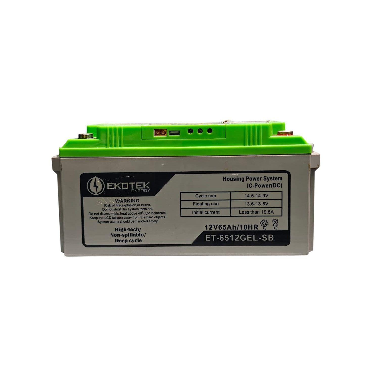 Batterie gel Ekotek Smart 65Ah 12V ET-6512GEL-SB - Sans entretien
