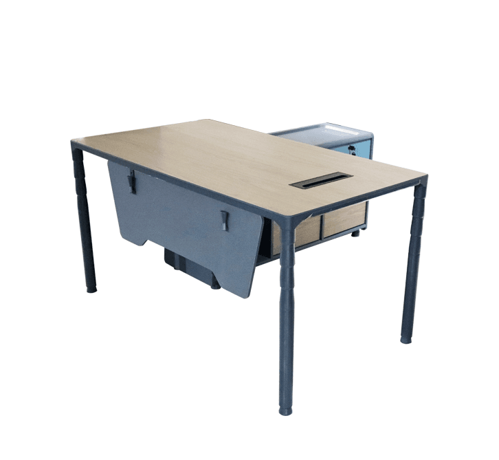 Bureau exécutif avec retour caisson mobile 220x210x76 cm - Réf. OZ2102-22