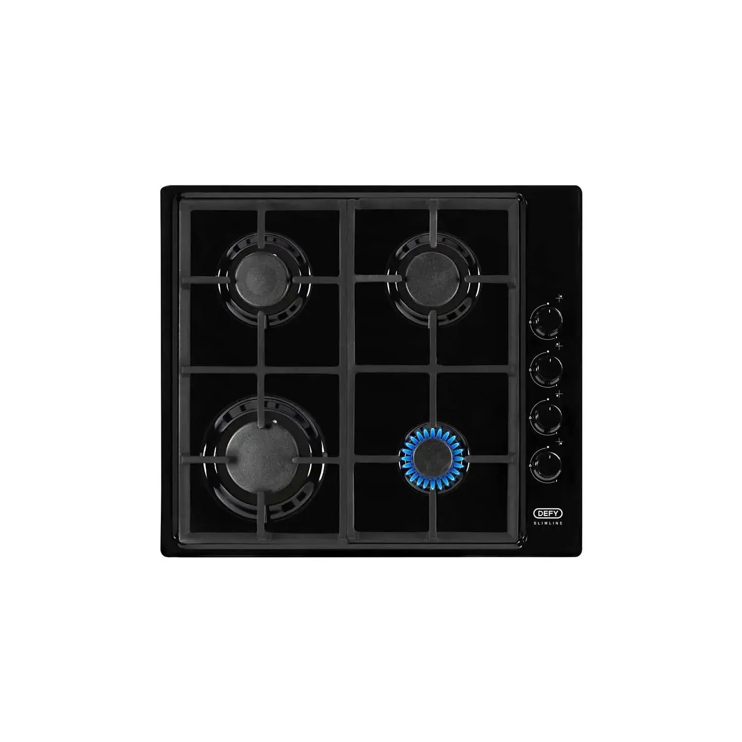 Table de cuisson gaz Defy Slimline DHG132 - 4 feux 60 cm, noir