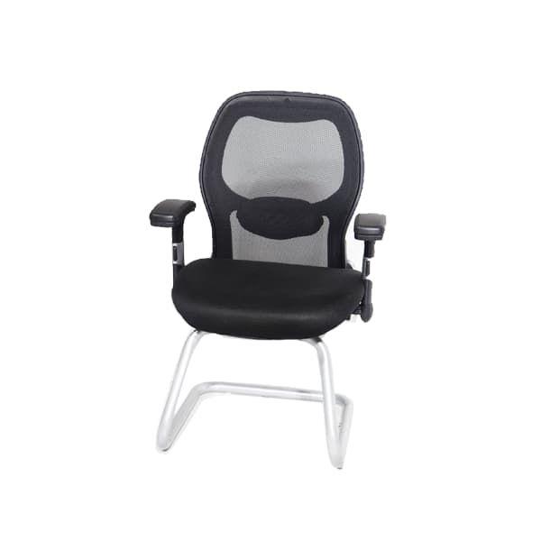 Chaise visiteur dossier filet structure métal HT-7049D - Noir