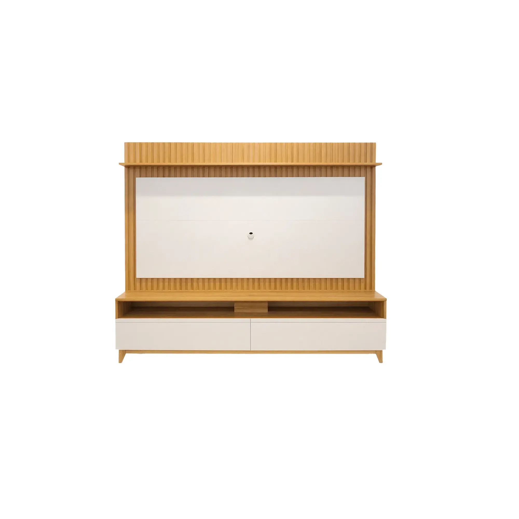 Meuble TV en bois 183x188x38 cm - Freijó / blanc cassé