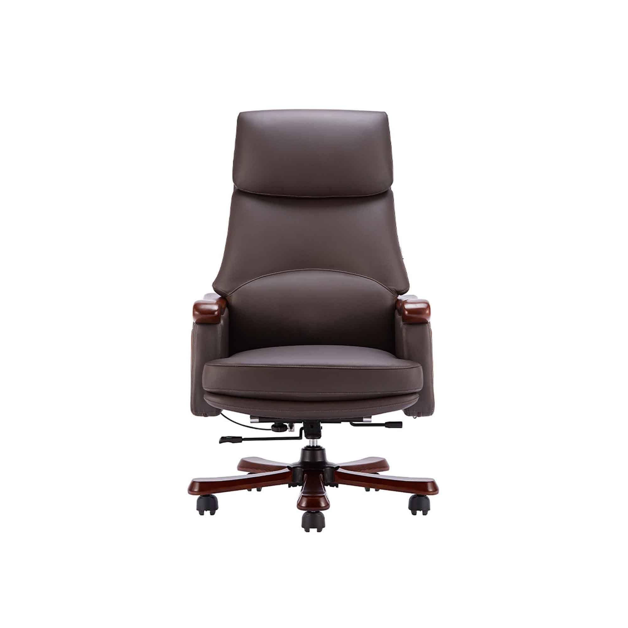 Chaise de bureau exécutive dossier haut en cuir B610RE - Marron