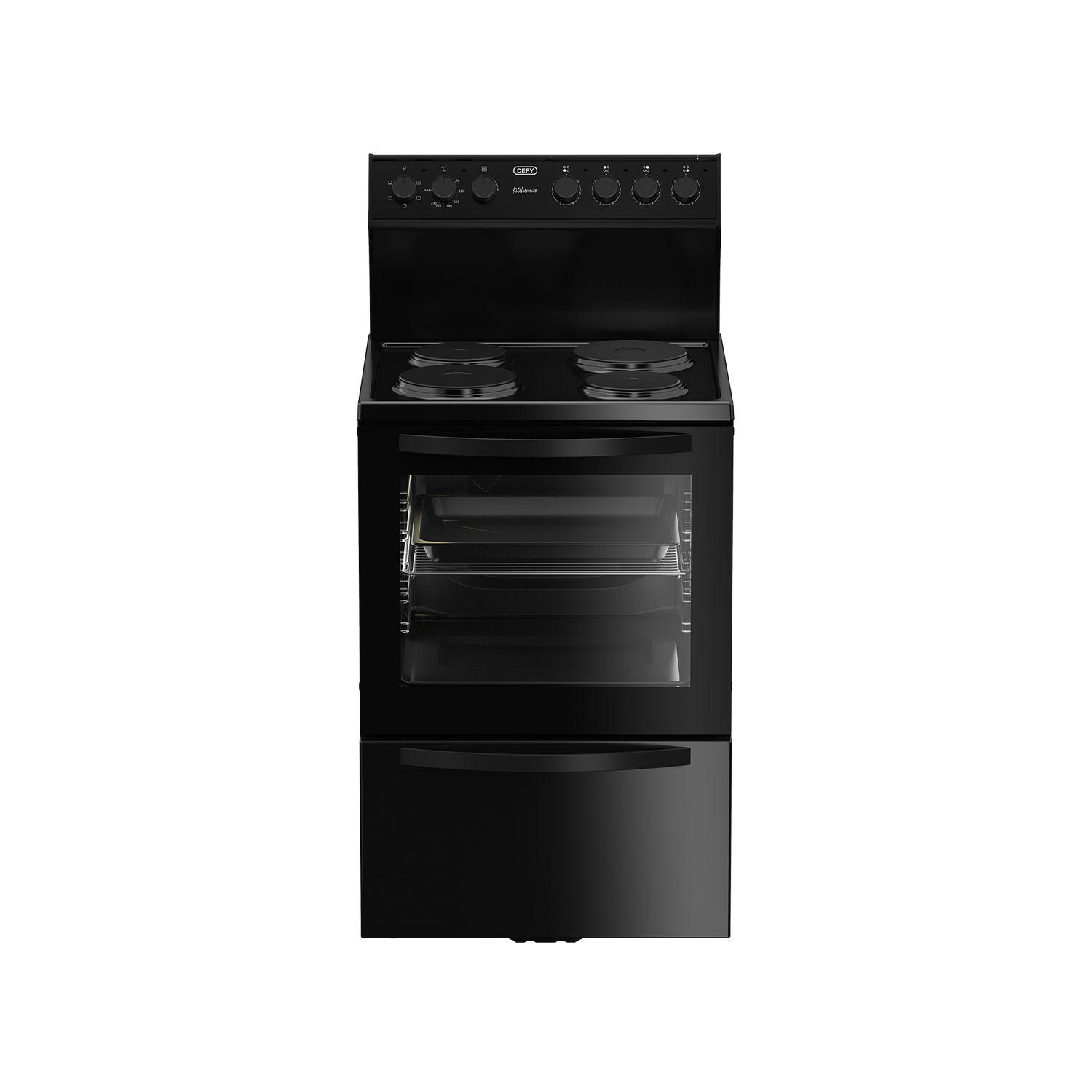 Cuisinière électrique Defy DSS694 4 plaques 60x60 cm - Four 78 L, noir