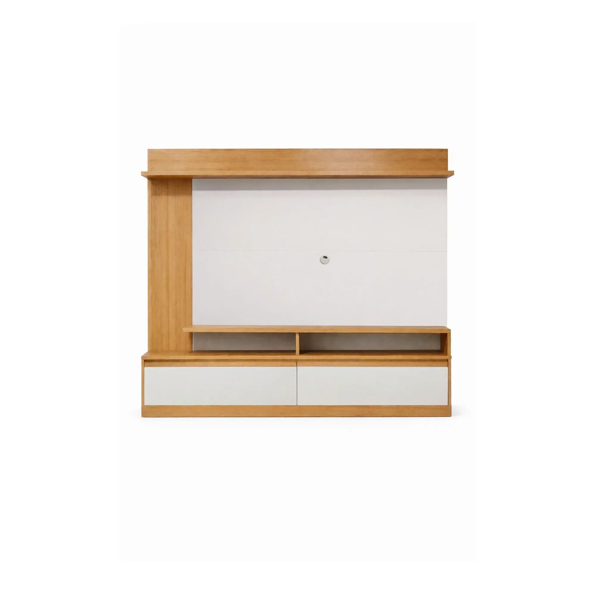 Meuble TV en bois 183x180x43 cm - Freijó / blanc cassé