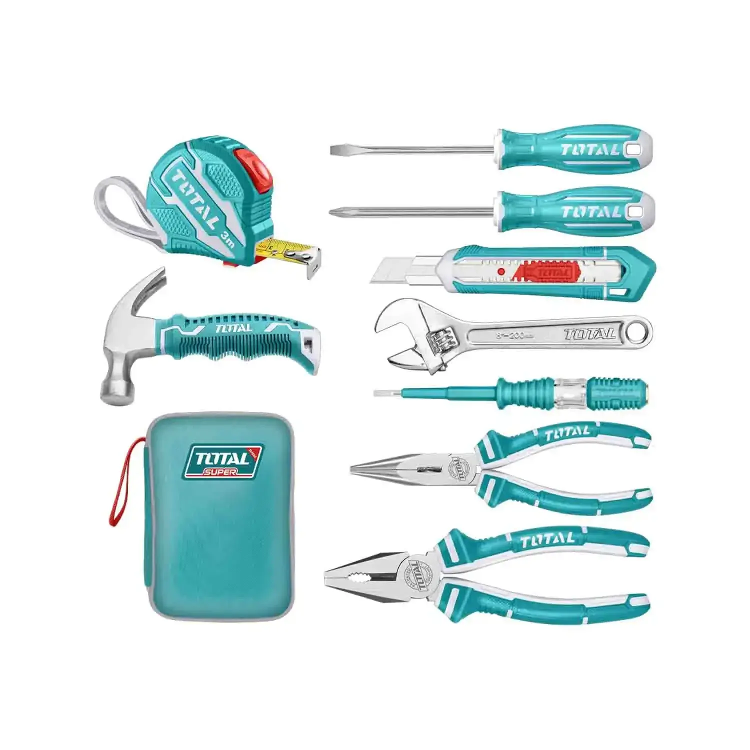 Kit d'outils à main Total 9 pièces avec trousse THKTHP90097