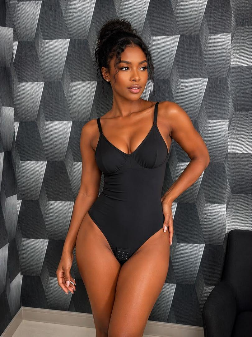 Body Gainant Taille Haute à Compression Moyenne pour Femme