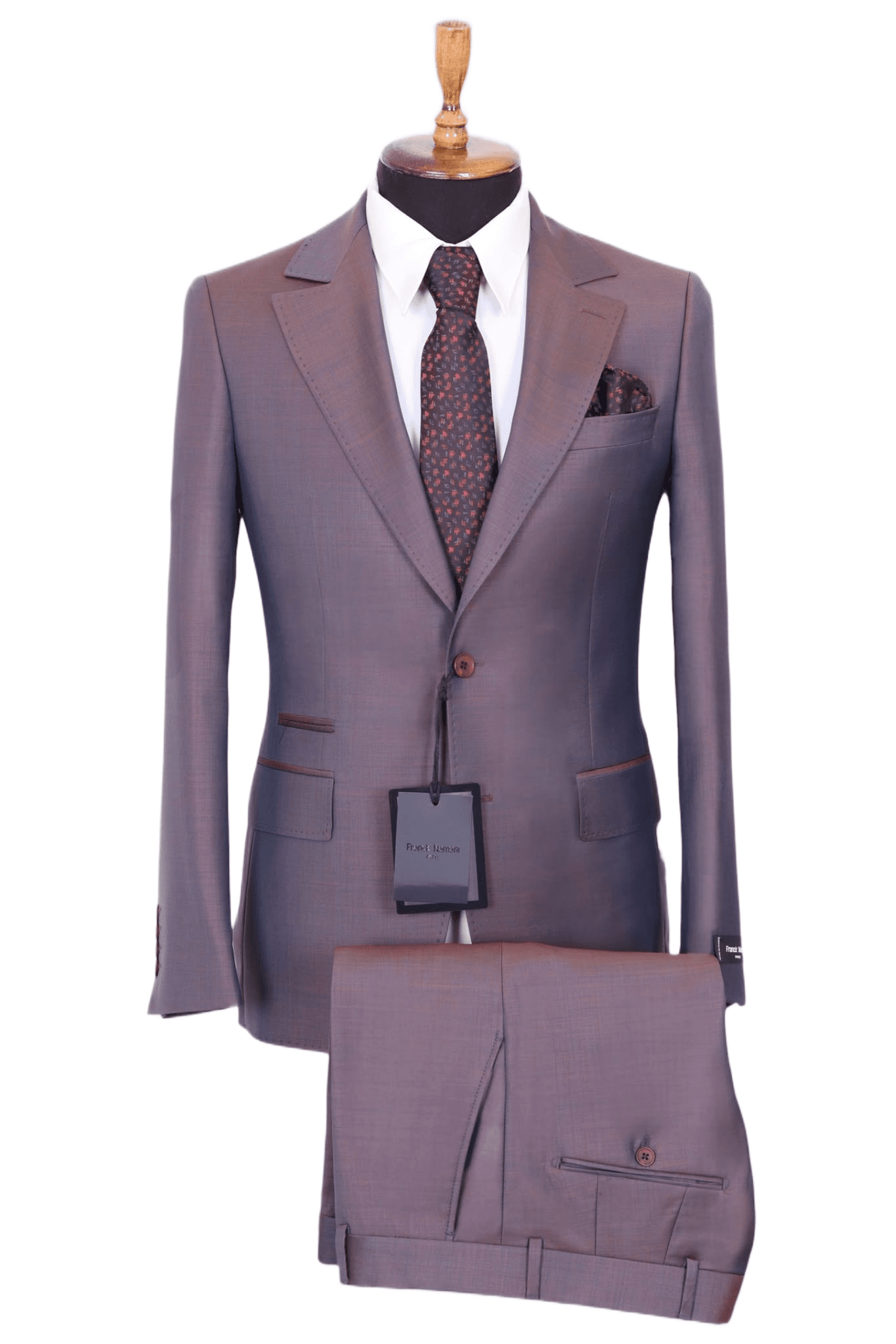 Franck Namani Paris Costume Homme Taupe Marron – 2 Boutons