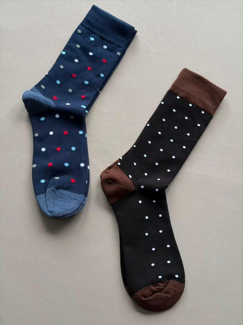 Chaussettes Homme Noir & Marron à Taches