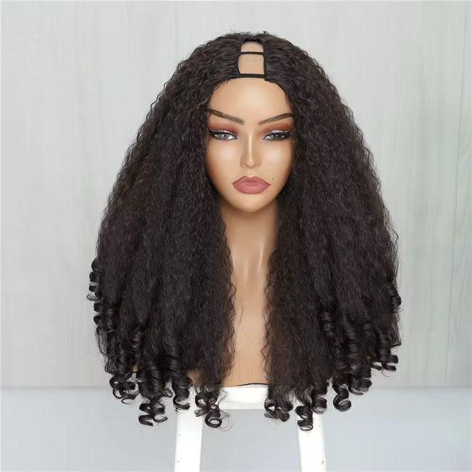 Perruque U-Part Afro Curly Synthétique – Bouclée 24 pouces