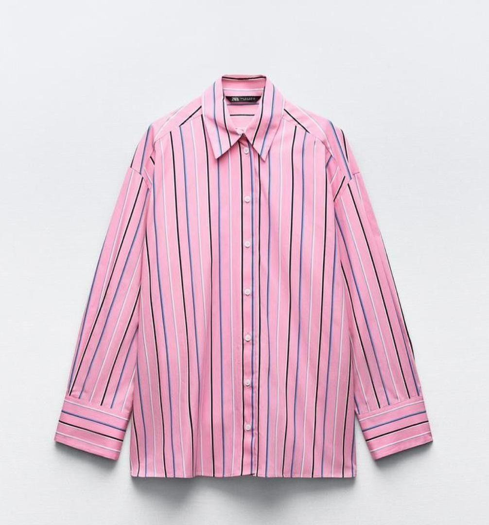 Chemise Zara Femme – Rose (Taille XL)